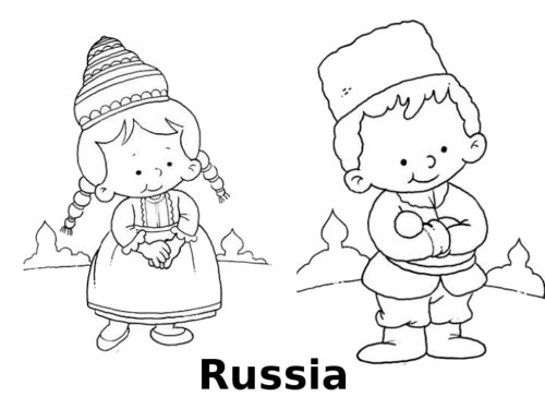 Disegni da colorare : i bambini del mondo Russia