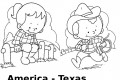 Disegni da colorare : i bambini del mondo America Texas