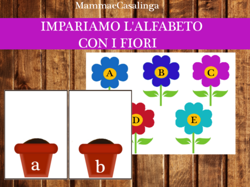 Impariamo l’alfabeto con i vasi dei fiori