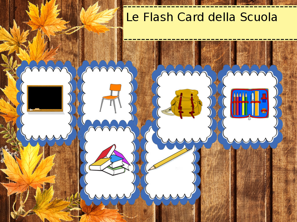 Flashcard 'Oggetti scolastici' per Bambini - SostegnO 2.0