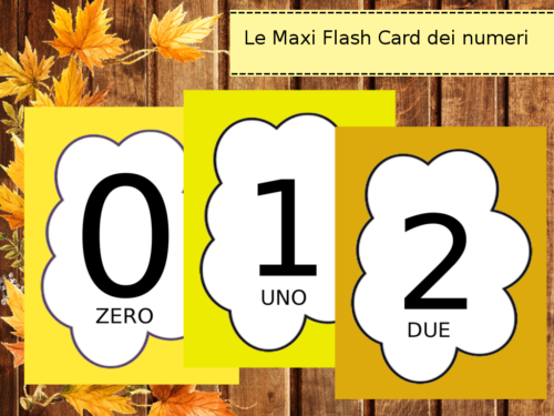 Matematica: Le Maxi Flash Card dei numeri