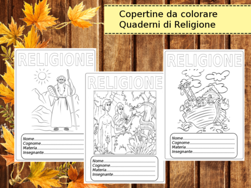 Copertine da colorare quaderno di Religione