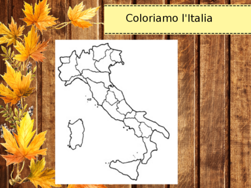 Geografia: Cartina dell’Italia da colorare