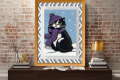 Punto croce: il gatto in abiti invernali