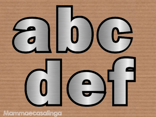 Lettere dell’alfabeto argentate