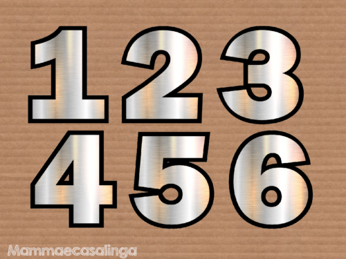 Sticker: Da 0 a 9 i numeri argentati
