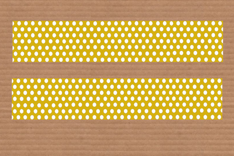 Decorazioni: 10 bordi a pois su sfondo giallo