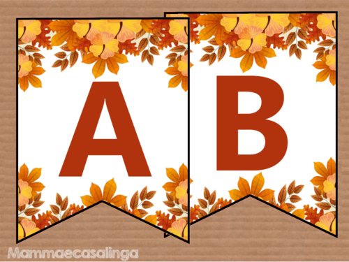 Decorazioni d’autunno con lettere dell’alfabeto