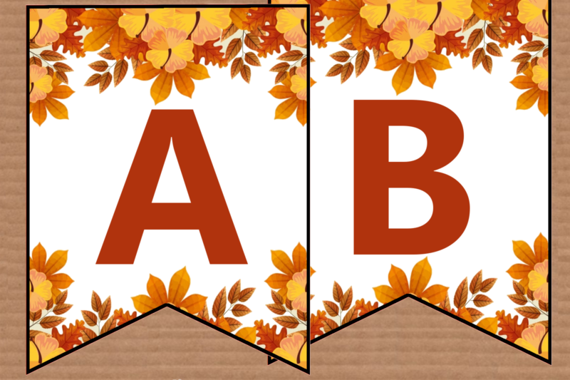 Decorazioni d’autunno con lettere dell’alfabeto
