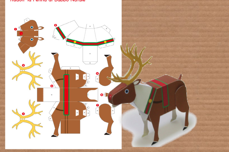 Cartoncino: Rudolf la renna di Babbo Natale
