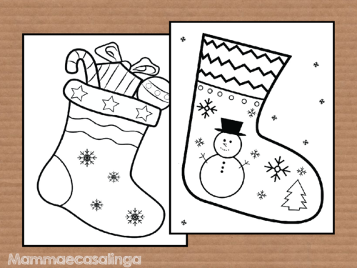 Disegni da colorare: Le calze dei regali