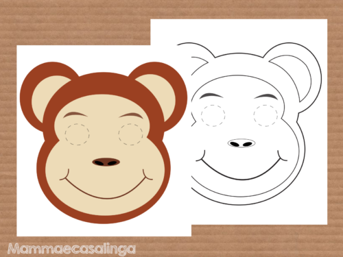 Cartoncino: la maschera della scimmia