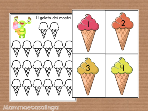 I gelati del mostro e i numeri da 1 a 20