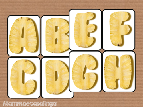Impariamo l’Alfabeto con le flash card dell’ananas