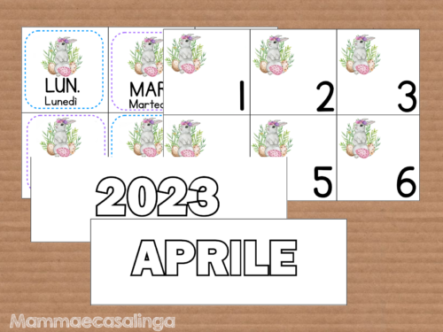 Calendario mese di Aprile da stampare e costruire