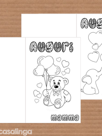 5 biglietti Auguri Mamma da stampare e colorare
