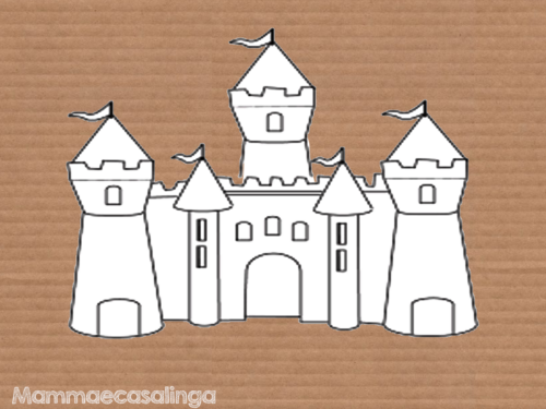 5 disegni castelli da colorare