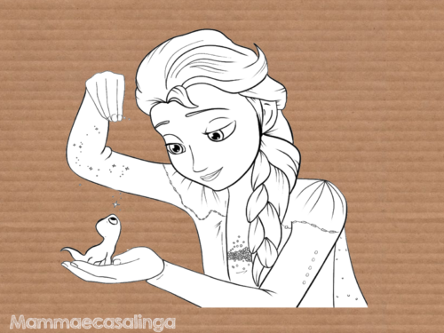 5 disegni Elsa da colorare