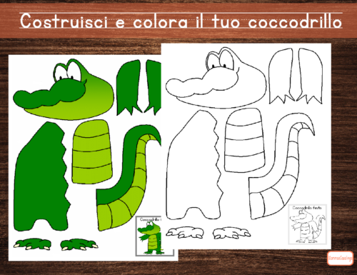 Cartoncino: Costruisci e colora il tuo coccodrillo