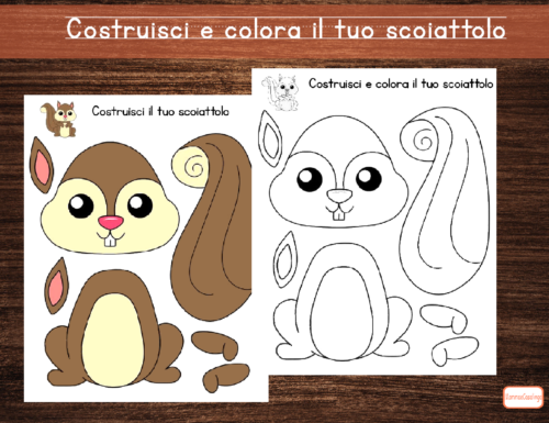 Cartoncino: costruisci e colora il tuo scoiattolo