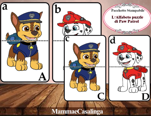 Giochiamo con l’alfabeto puzzle di Paw Patrol