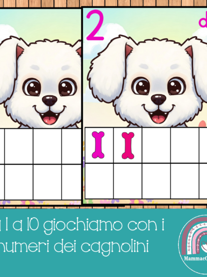 Da 1 a 10 impariamo a contare e riconoscere i numeri con i cagnolini