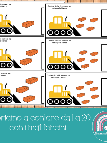Impariamo a contare fino a 20 con i mattoni e le ruspe